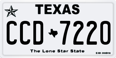 TX license plate CCD7220