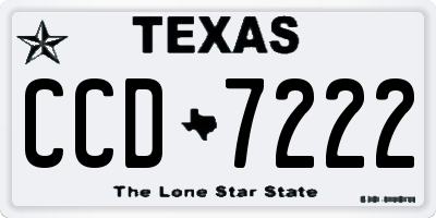 TX license plate CCD7222