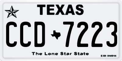TX license plate CCD7223