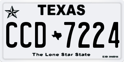 TX license plate CCD7224