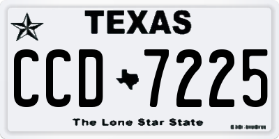 TX license plate CCD7225
