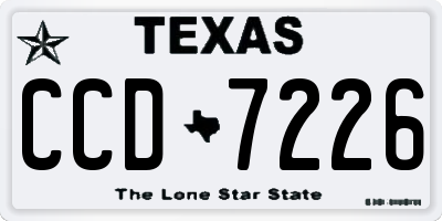 TX license plate CCD7226