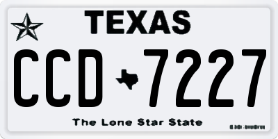 TX license plate CCD7227