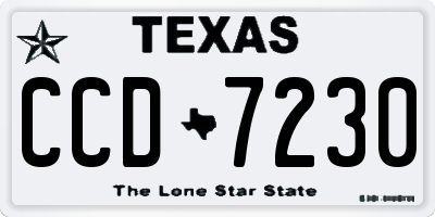 TX license plate CCD7230