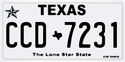 TX license plate CCD7231