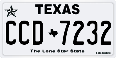 TX license plate CCD7232