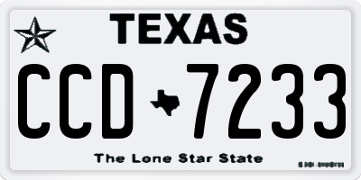 TX license plate CCD7233