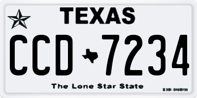 TX license plate CCD7234
