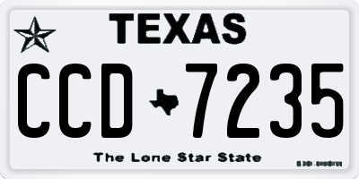 TX license plate CCD7235