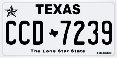TX license plate CCD7239