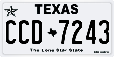 TX license plate CCD7243