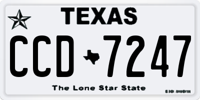 TX license plate CCD7247