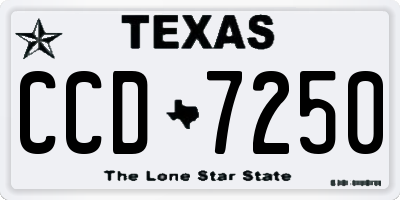 TX license plate CCD7250