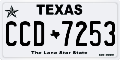 TX license plate CCD7253