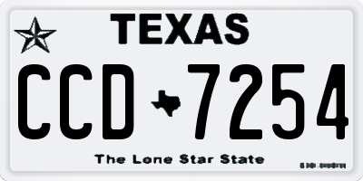 TX license plate CCD7254
