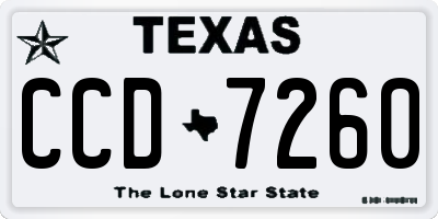 TX license plate CCD7260