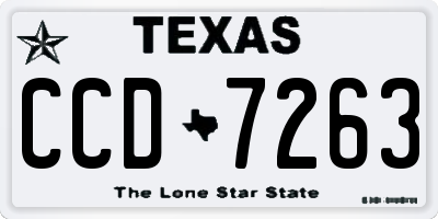 TX license plate CCD7263
