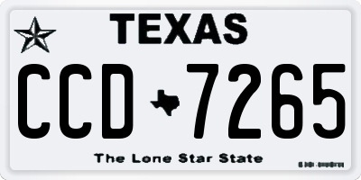TX license plate CCD7265