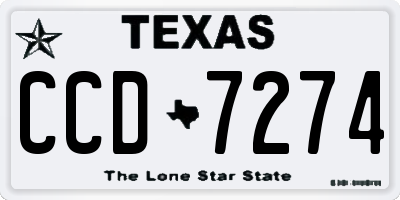 TX license plate CCD7274