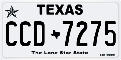 TX license plate CCD7275