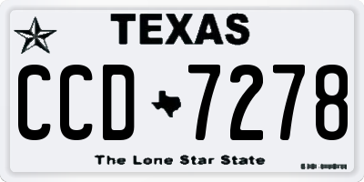 TX license plate CCD7278