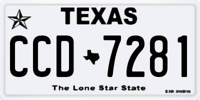 TX license plate CCD7281