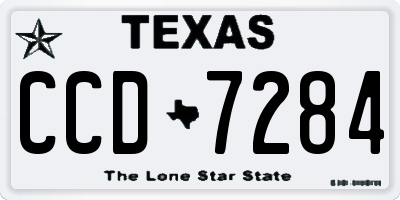 TX license plate CCD7284