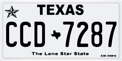 TX license plate CCD7287