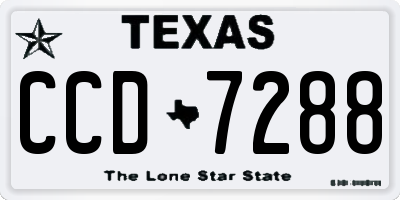 TX license plate CCD7288