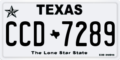TX license plate CCD7289