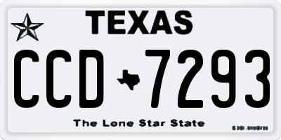 TX license plate CCD7293