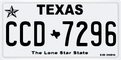 TX license plate CCD7296