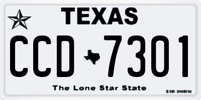 TX license plate CCD7301