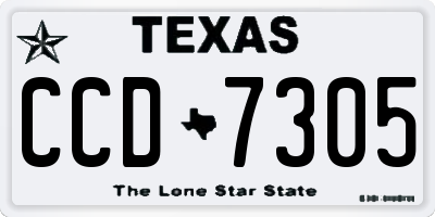 TX license plate CCD7305