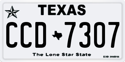TX license plate CCD7307