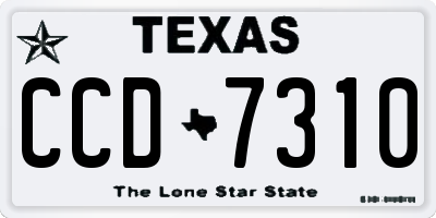 TX license plate CCD7310