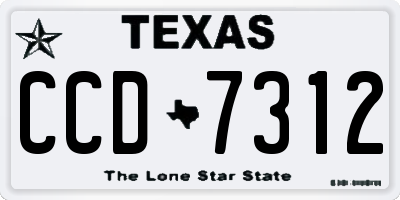 TX license plate CCD7312