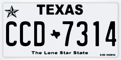 TX license plate CCD7314
