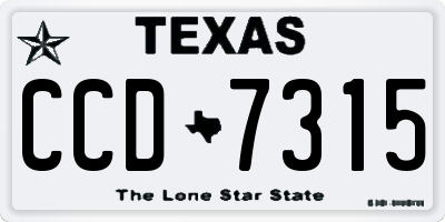 TX license plate CCD7315