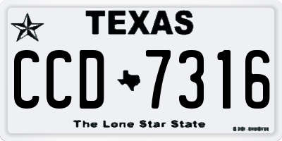 TX license plate CCD7316