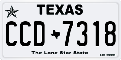 TX license plate CCD7318