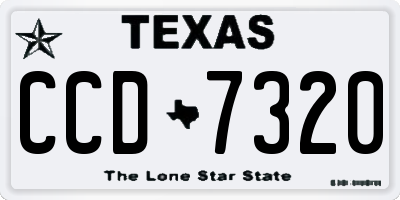 TX license plate CCD7320
