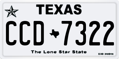 TX license plate CCD7322