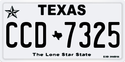 TX license plate CCD7325
