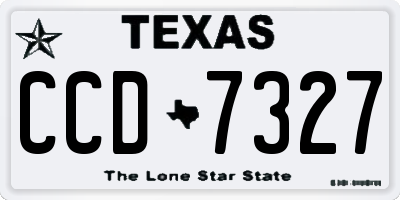 TX license plate CCD7327