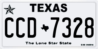 TX license plate CCD7328