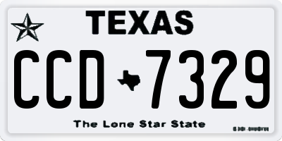 TX license plate CCD7329