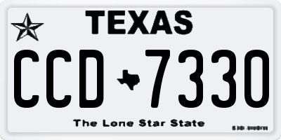 TX license plate CCD7330