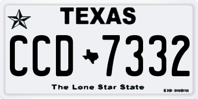 TX license plate CCD7332