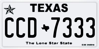 TX license plate CCD7333
